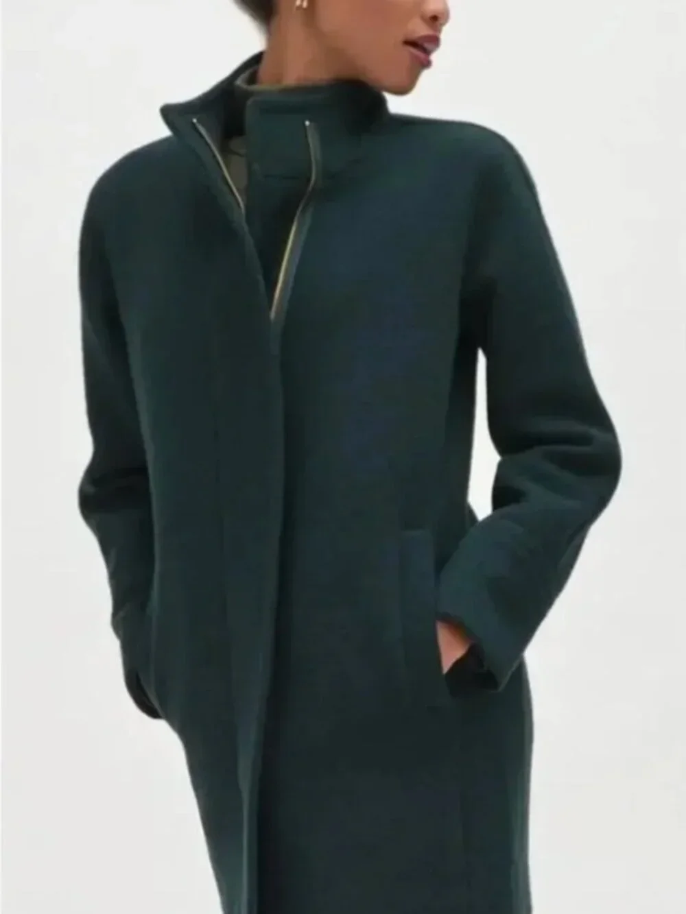 J.Crew Factory City Coat (6, Dark Forest Green) - Picture 3 of 9